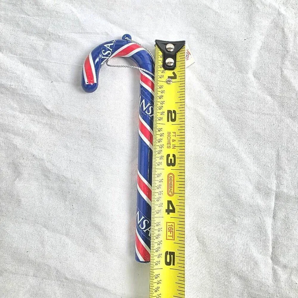 Kansas Jayhawks KU Candy Cane Ornament Licensed NCAA